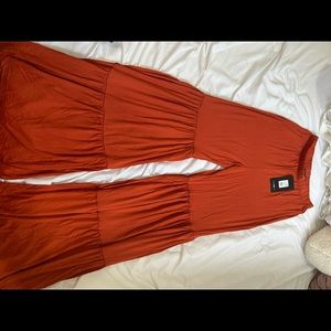 Flared burnt orange pants
